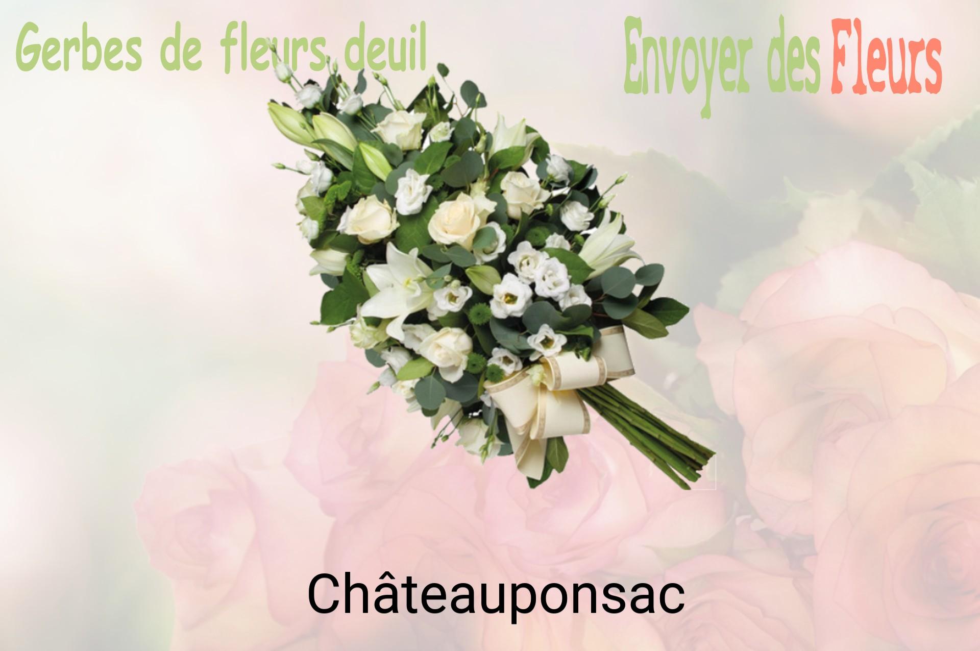 Gerbe de fleurs de deuil livrée à Châteauponsac
